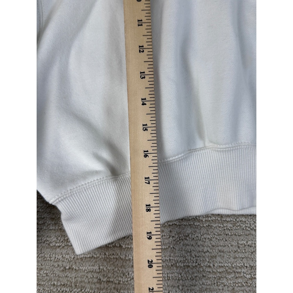 Nike Phoenix Fleece Quarter Zip Cropped Sweatshirt White Womens Medium - Picture 4 of 14